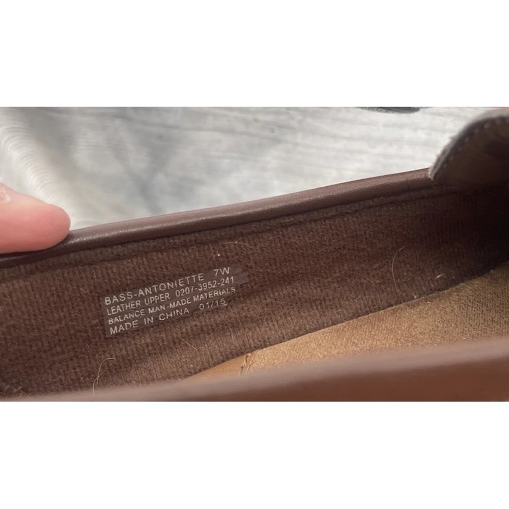 Gh Bass Co Women's Loafers Shoes Antoinette Leather Brown USA Sz‎ 7W